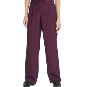 A New Day Wide Leg Trouser Pant Eggplant Purple Business Casual Dress Pant Sz 4